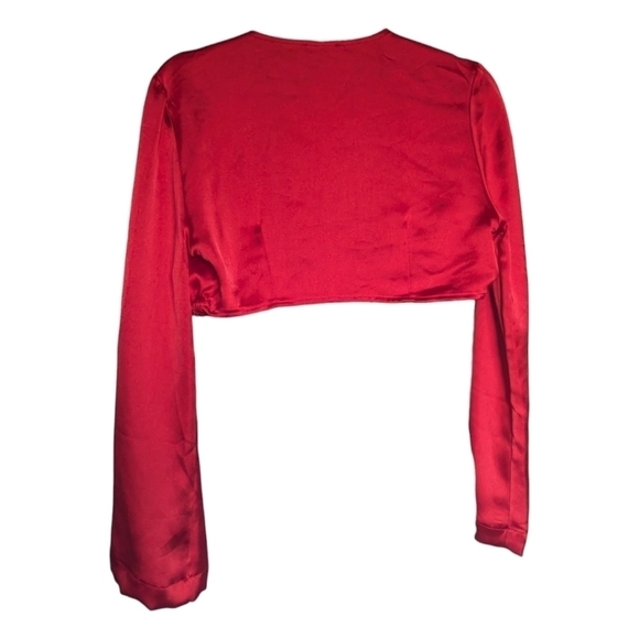 S • Dynamite • Callie Wrap Satin Blouse - Picture 6 of 8